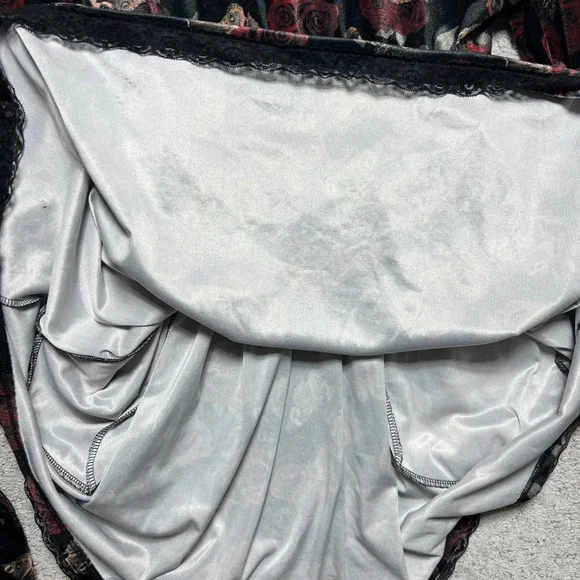 Thorn & Fable Dress Womens SM Velvet Bell Sleeve Mini Dress Rose Butterfly Print - Picture 10 of 15